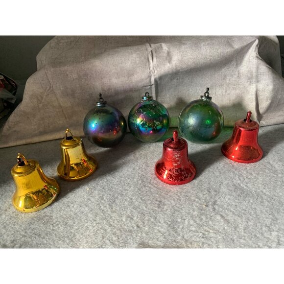Bradford Vintage Unbreakable Christmas Ornaments Balls and Bells Set - Picture 10 of 10